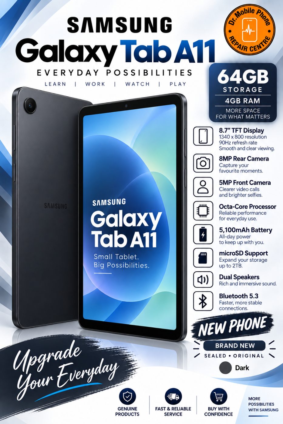 📱 Samsung Galaxy Tab A11 – 64GB – Black/Grey