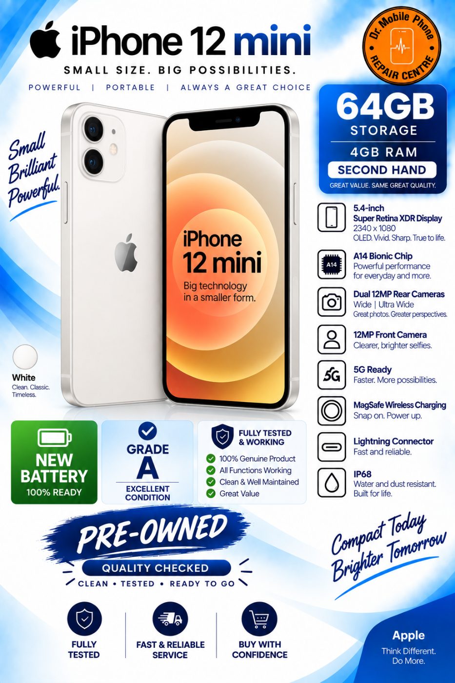 iPhone 12 mini 64GB โ White | Pre-Owned