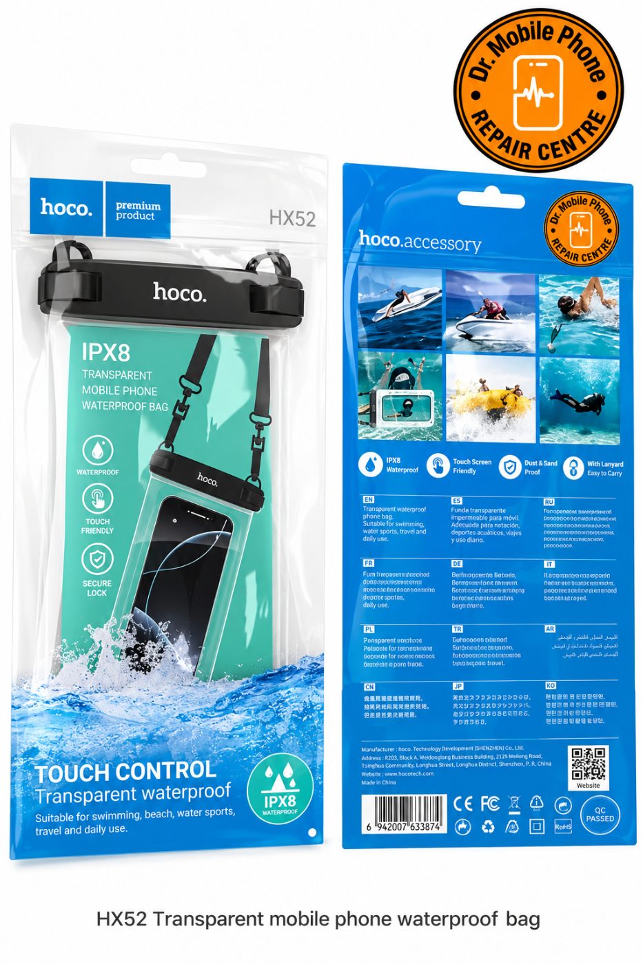 Hoco HX52 Transparent mobile phone waterproof bag